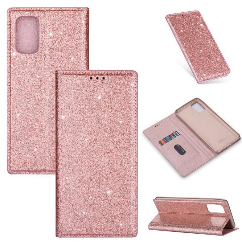 เคส Samsung Galaxy S20 FE / S20 FE 5G #เคสฝาพับ PU Glittery powder splicing design, dresses your device with a characteristic outwear