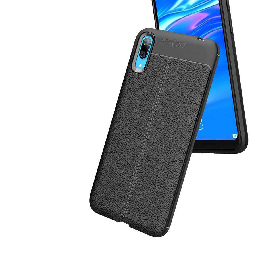 Case Huawei Y7 Pro (2019) TPU #เคสฝาหลังผิวลิ้นจี่ช่วยป้องกันลายนิ้วมือและกันลื่นได้ดี