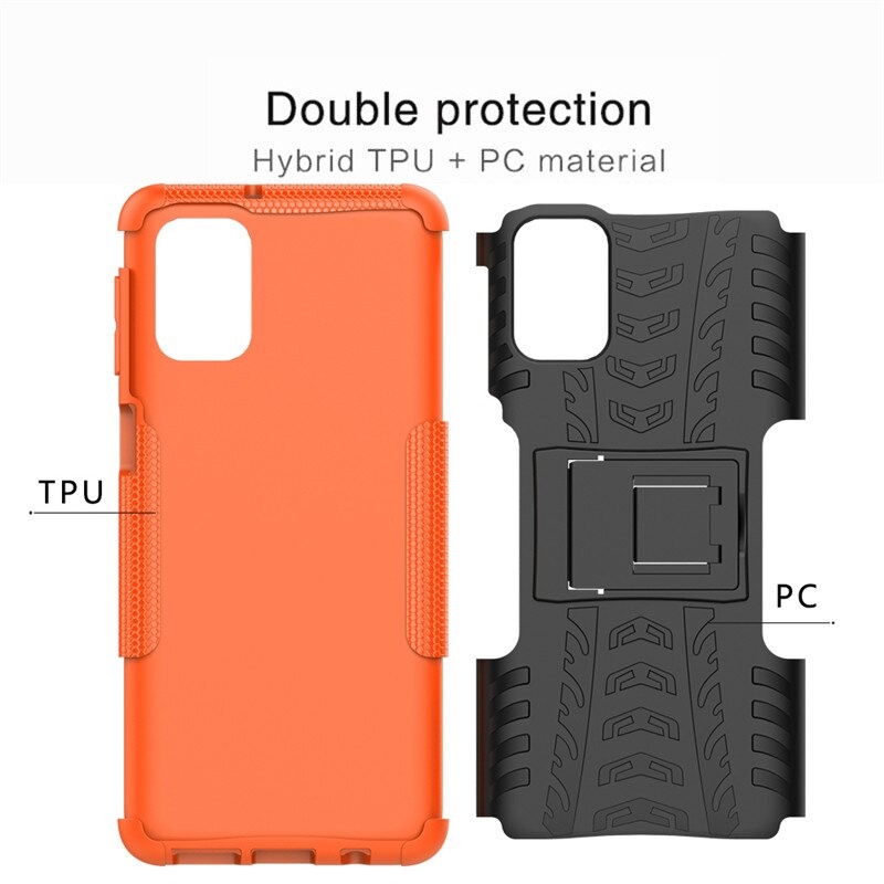 Case Samsung Galaxy M51 #เคสฝาหลังกันลื่น Cool Tyre Pattern Kickstand (PC + TPU)
