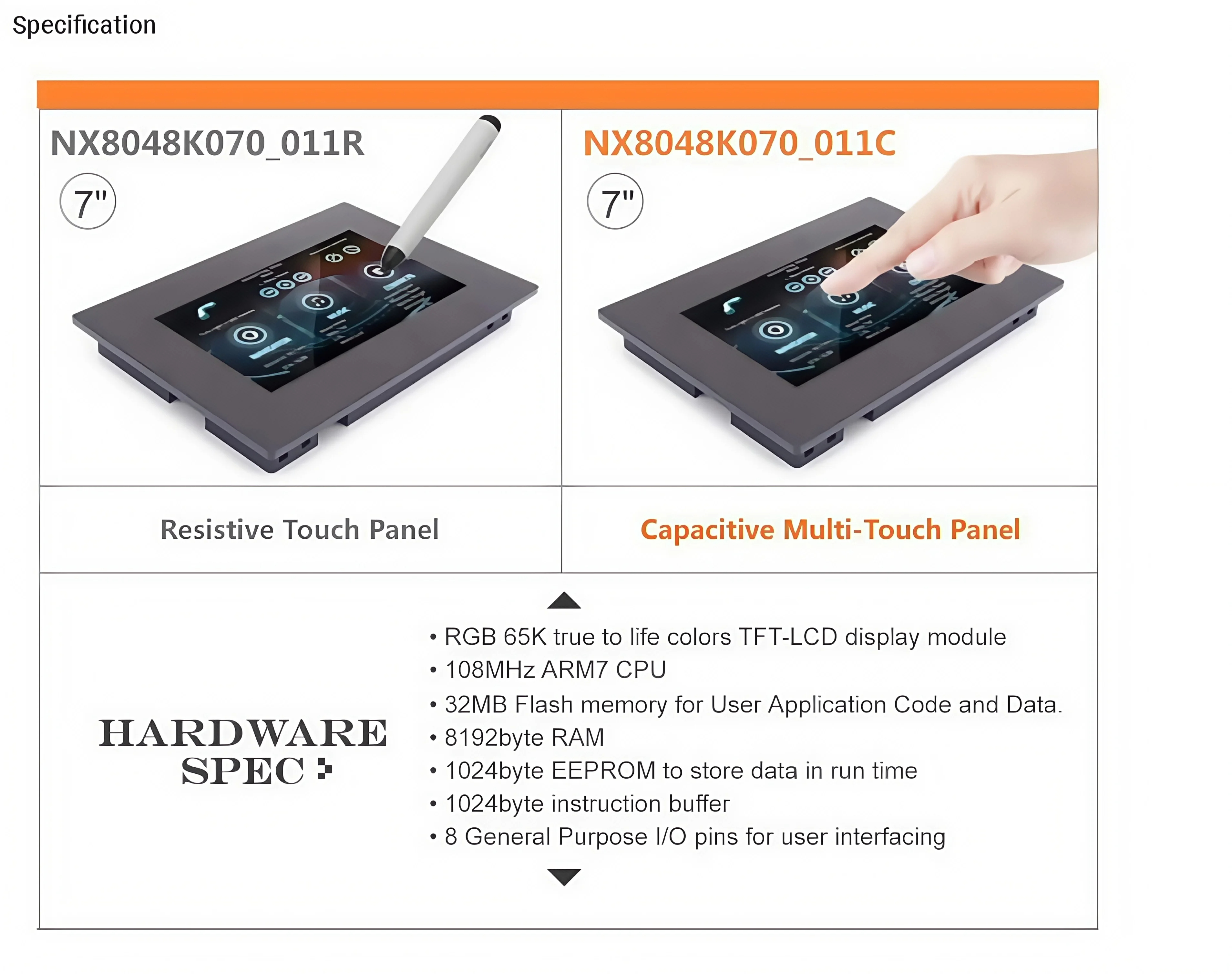 Nextion NX8048K070-011C NX8048K070-011R