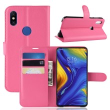 เคส Xiaomi Mi Mix 3 #เคสฝาพับสไตล์กระเป๋าสตางค์หนัง PU ผิวลิ้นจี่สีสันสวยงามทันสมัย