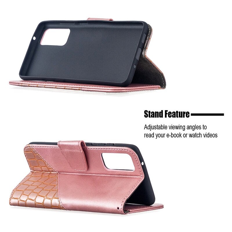 เคส Samsung Galaxy S20 FE / S20 FE 5G #เคสฝาพับหนัง PU ลายนูนมีช่องเสียบบัตร Luxury Crocodile Texture Wallet Emboss Leather Stand Phone Case