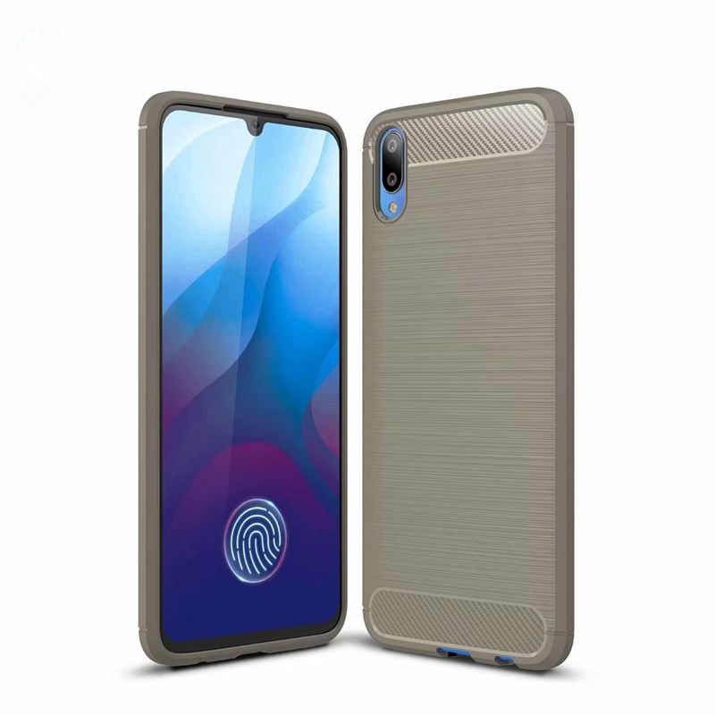 Case vivo V11 / V11 Pro #เคสฝาหลังตกแต่งคาร์บอนไฟเบอร์ ผิวขัดแปรง Brushered TPU Back Case