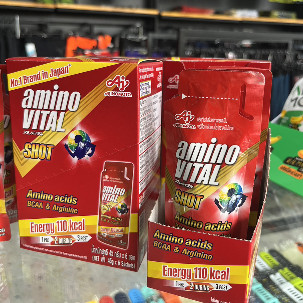 Amino VITAL Amino Acids Gel Shot 45g ให้พลังงาน 110 กิโลแคลลอรี่สำหรับออกกำลังกาย (Z20)
