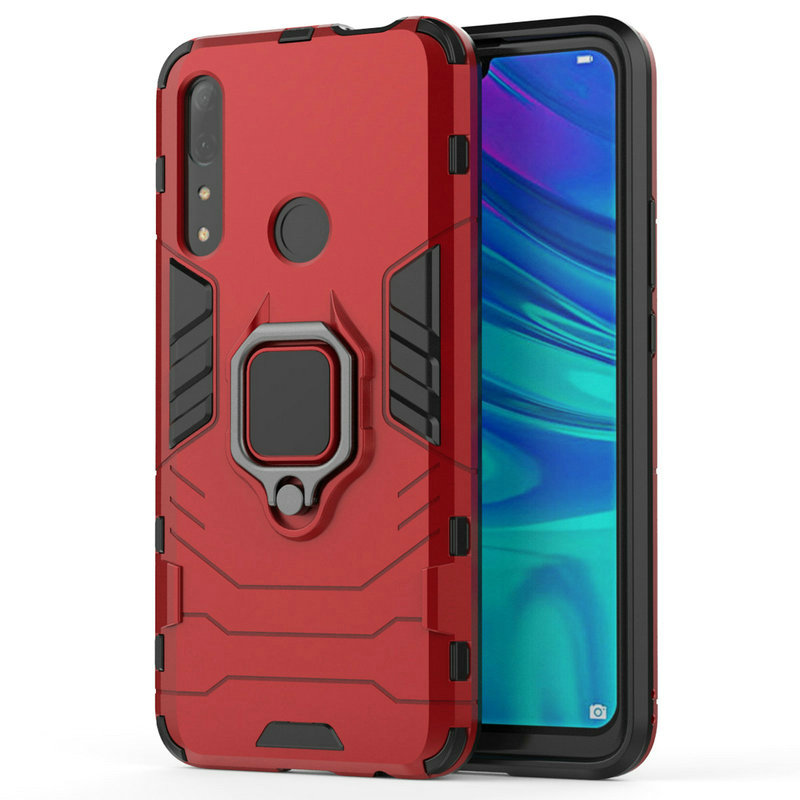 Case Huawei Y9 Prime 2019 #เคสฝาหลังพลาสติกแข็ง +TPU Hybrid Case มีแหวนสวมนิ้วโลหะ