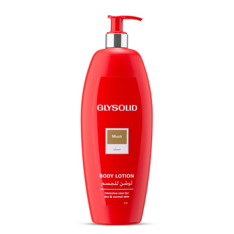 Glysolid Body Lotion intensive care for dry & normal skin 500ml. #Musk กลีโซลิด โลชั่นบำรุงผิวกาย กลิ่นมัสค์