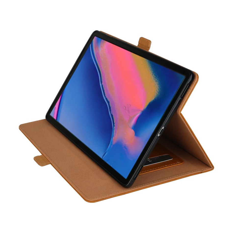 เคส Samsung Galaxy Tab A 8 (2019) with S Pen P200 P205 #เคสฝาพับหนัง PU ช่องเสียบการ์ดภายนอกและภายใน Flip Card Slots Stand Leather