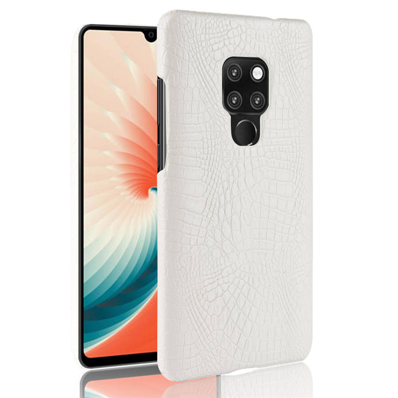 Case Huawei Mate 20 X #เคสฝาหลังพลาสติกแข็งเคลือบหนัง PU ลายผิวหนังจระเข้
