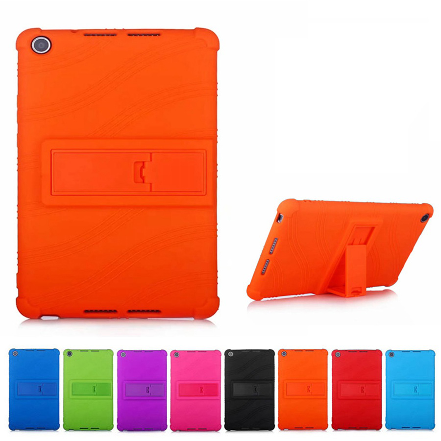 เคส Huawei MediaPad M5 lite 8 #เคสฝาหลังซิลิโคนนิ่มมีขาตั้ง Soft Silicone Case Back Cover with Stand