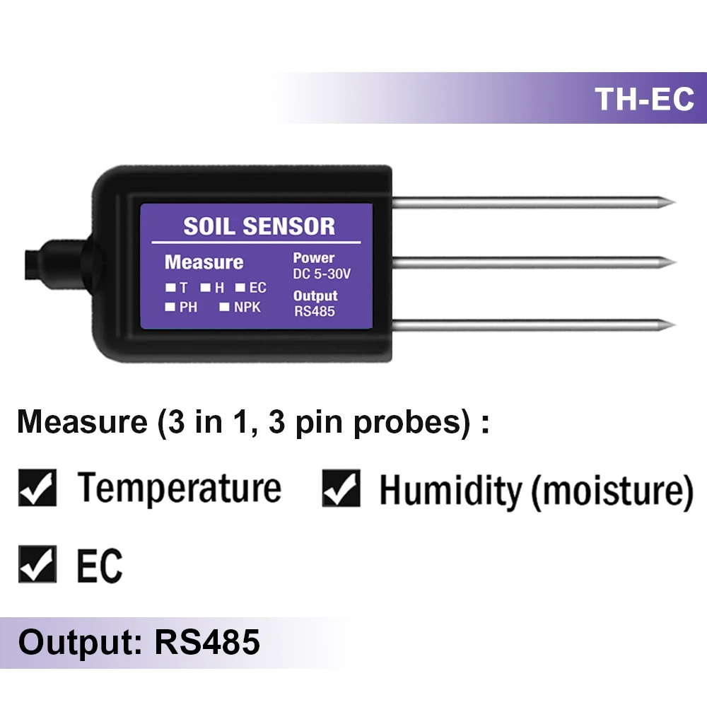 RS485เซ็นเซอร์วัดดิน Soil Moisture TH EC
