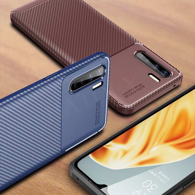 เคส OPPO A91 #เคสฝาหลังนิ่ม Carbon Fiber Drop Resistant TPU
