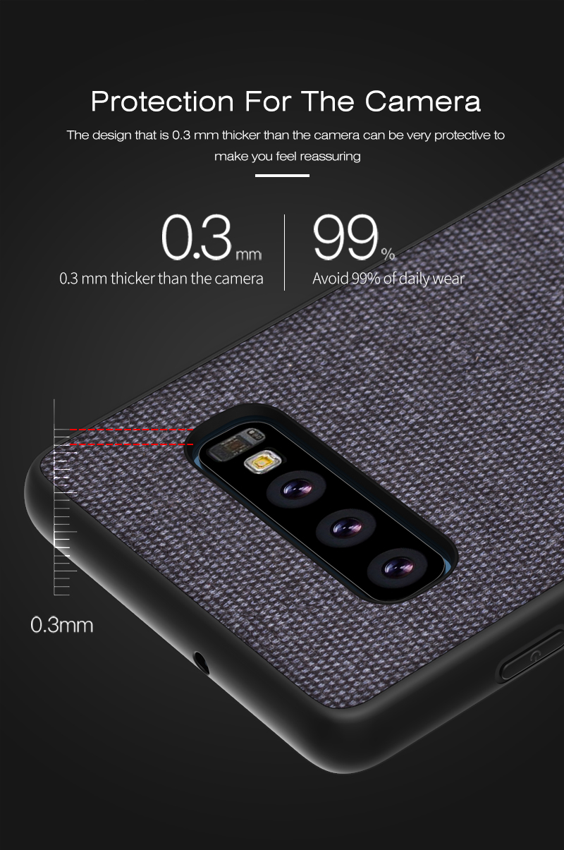 Case Samsung Galaxy S10+ #เคสฝาหลังรูปแบบ Cloth Texture PU Leather + TPU