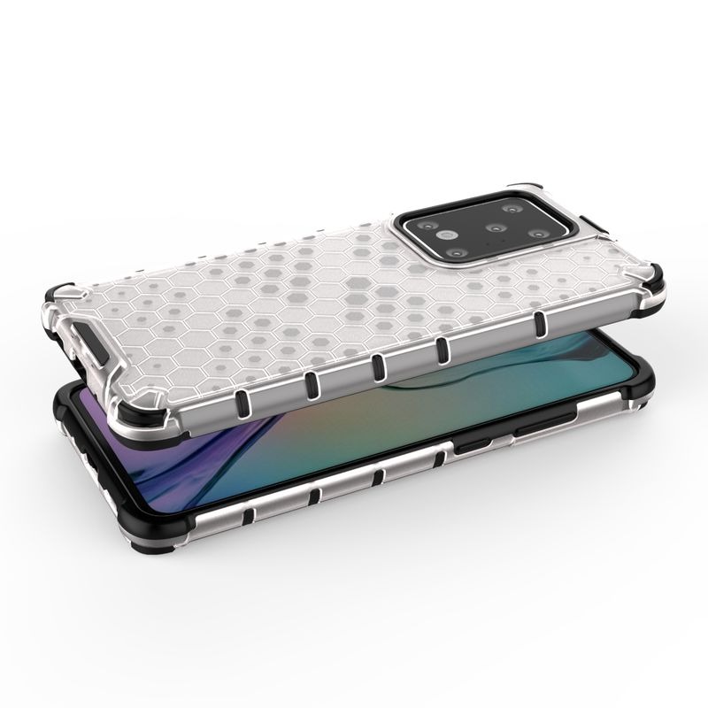 Case Samsung Galaxy S20 Ultra / S20 Ultra 5G #เคสฝาหลังกันกระแทก Honeycomb Shock Absorber TPU + PC + Silicone Hybrid