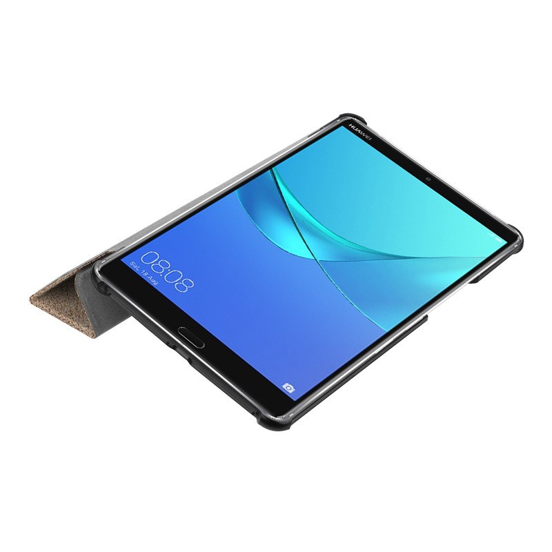 Case Huawei MediaPad M5 8.4 นิ้ว #เคสฝาพับหนัง PU แบบพับ 3 พับ Tri-fold Leather Folio Case