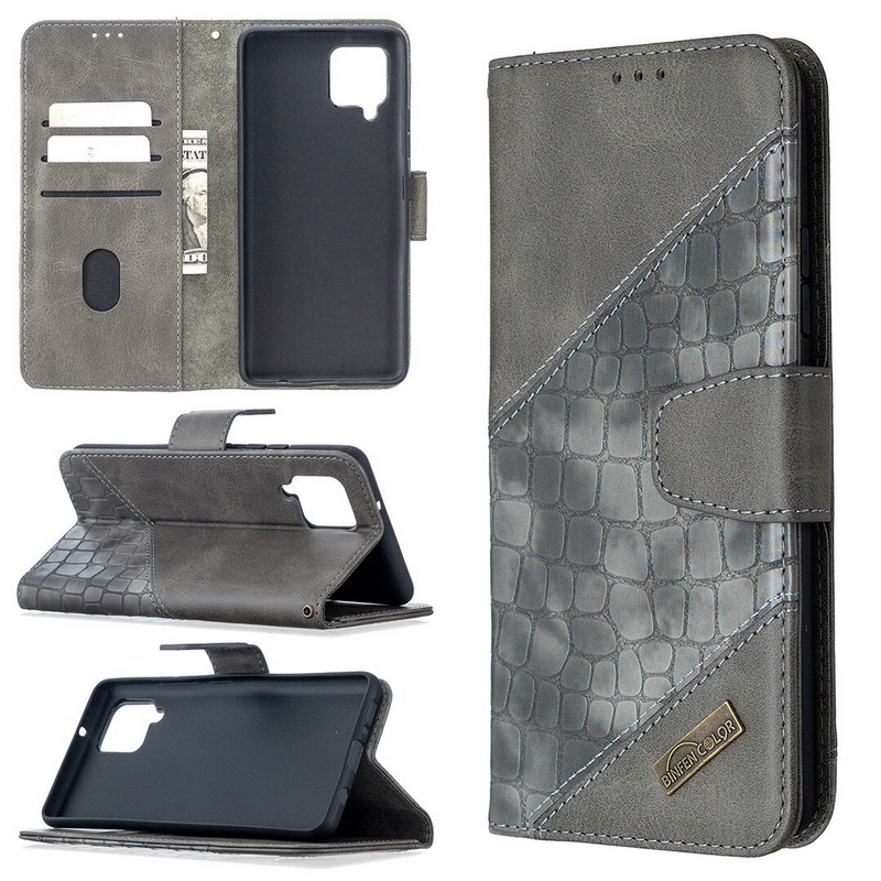 Case Samsung Galaxy A42 5G #เคสฝาพับหนัง PU ลายนูนมีช่องเสียบบัตร Luxury Crocodile Texture Wallet Emboss Leather Stand Phone Case