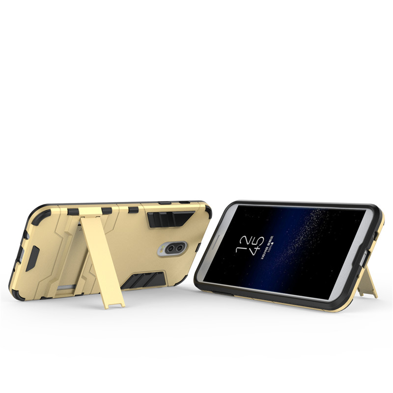 Case Samsung Galaxy J7 Plus #เคสไฮบริดกันกระแทก solid PC + TPU Kickstand