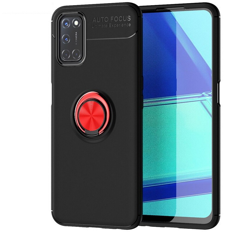เคส OPPO A92 #เคสฝาหลัง Soft TPU Finger Ring Kickstand (แผ่นโลหะแบบ Built-in) Soft TPU