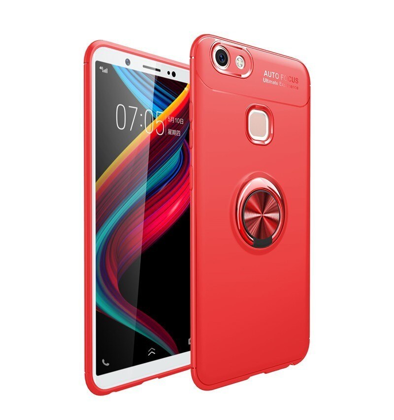Case Vivo V7 Plus #เคสฝาหลัง TPU Finger Ring Kickstand (แผ่นโลหะแบบ Built-in)