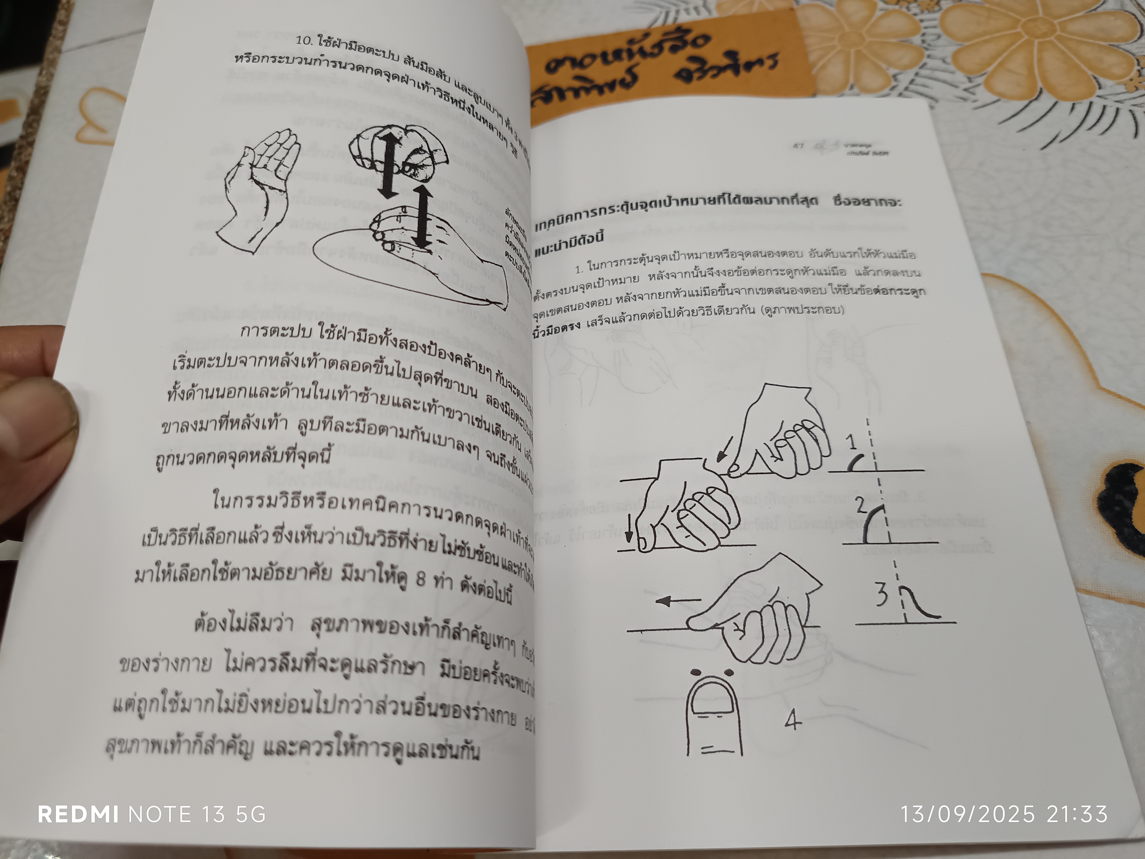 คู่มือนวดกดจุด ฝ่ามือและฝ่าเท้า เพื่อสุขภาพขั้นมูลฐาน เขียนโดย เปรมจิตต์ สิทธิศิริ