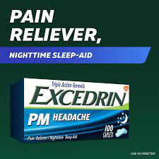 80% Sale!!! EXP.05/2025 Excedrin® PM Headache 24 /or 100 Caplets บรรเทาอาการปวดหัวตอนกลางคืน ปราศจากคาเฟอิน สำเนา