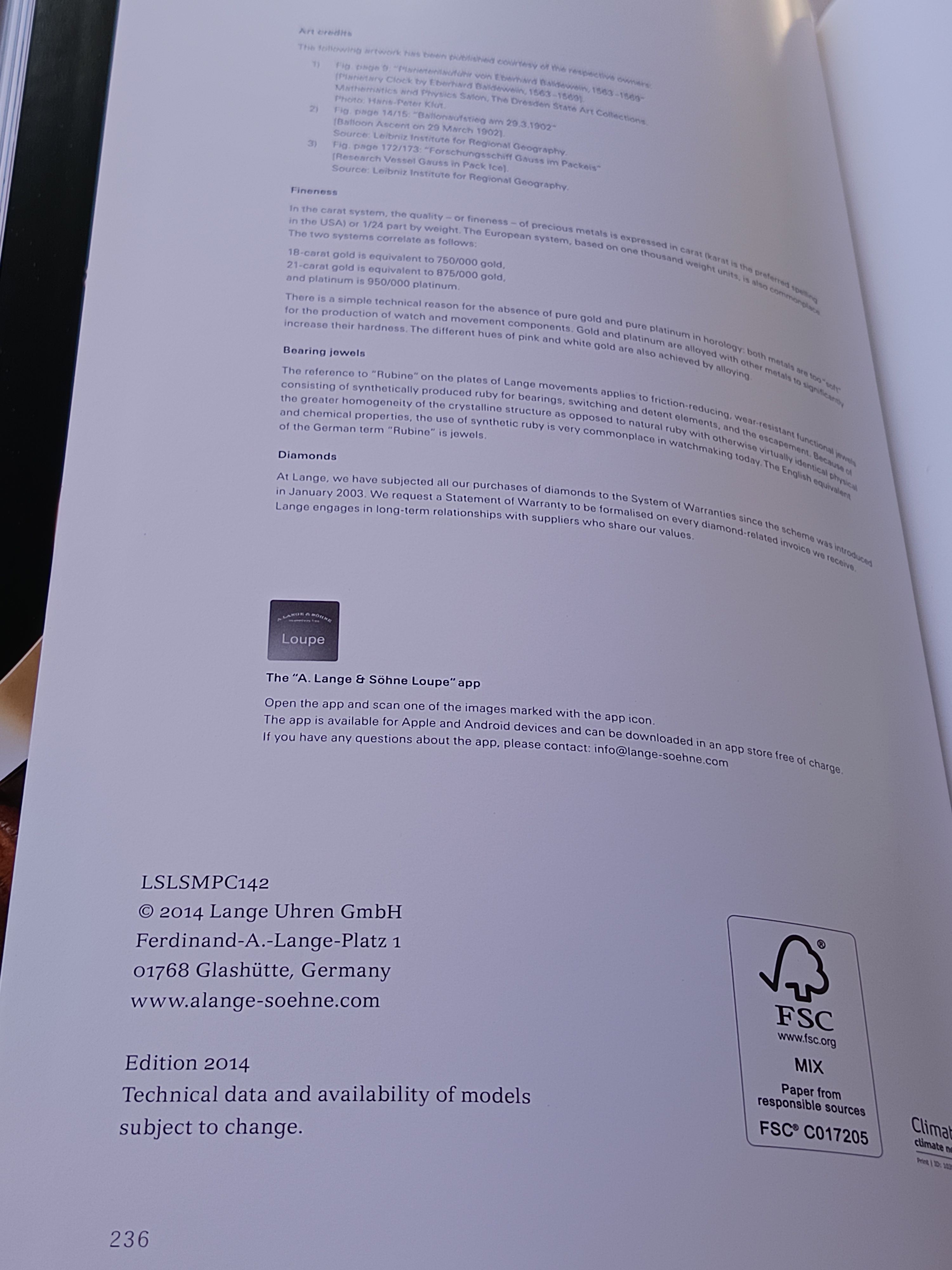 A Lange & Söhne Glashutte Edition 2014 แคตตาล็อกนาฬิกา Collectors HC Rare