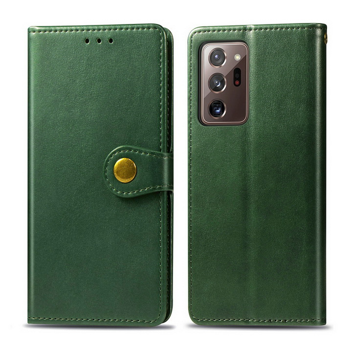 Case Samsung Galaxy Note 20 Ultra / Note 20 Ultra 5G#เคสฝาพับแถบปิดแม่เหล็กพับตั้งได้ Magnetic Closure Wallet Lanyard Leather