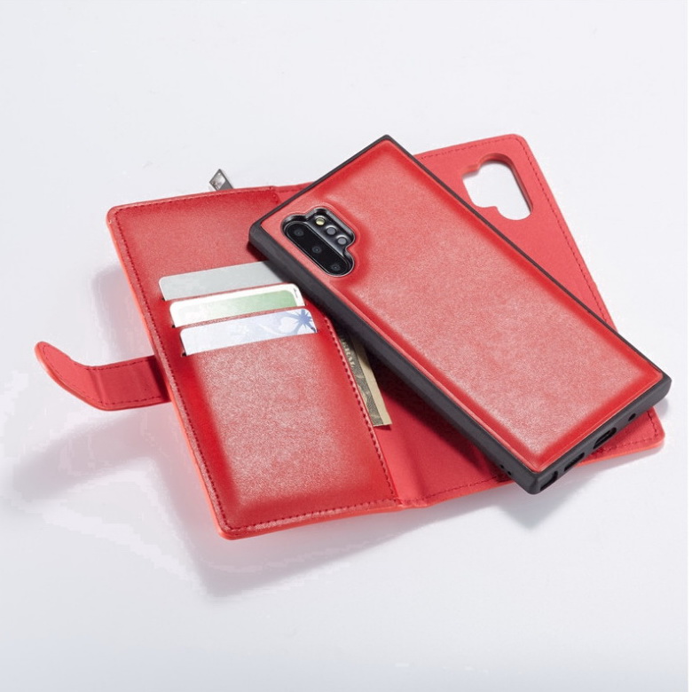 Case Samsung Galaxy Note 10+ #เคสหนังฝาพับสไตล์กระเป๋าสตางค์มีช่องซิบ PU Wallet Split Leather 2 in 1 Card Slot + Money slot + Magnetic Separable Shell