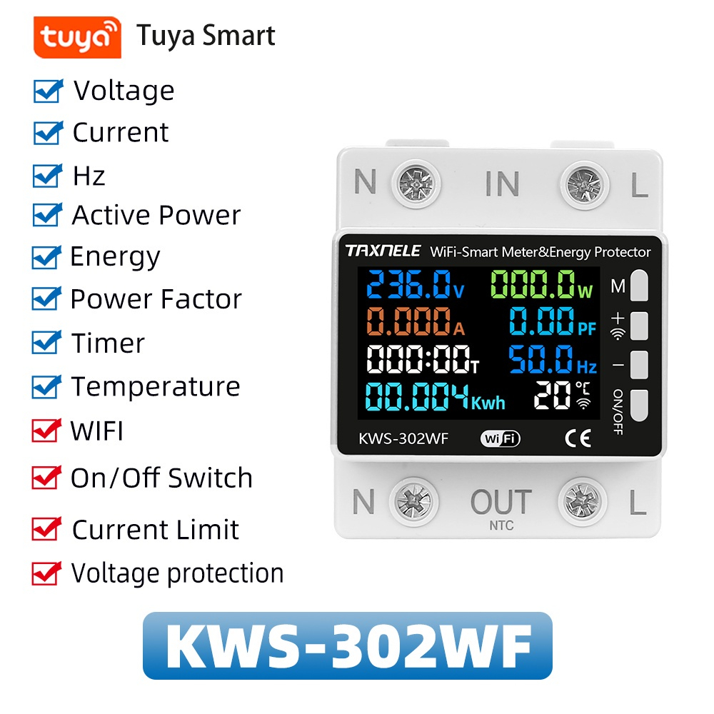 Tuya WiFi power meter 8in1 เครื่องวัดพลังงานไฟฟ้า