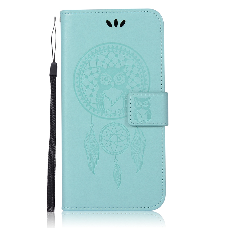 เคส Samsung Galaxy S9 #เคสฝาพับแบบกระเป๋าสตางค์ฝาพับหนัง PU ลายนกฮูก Dream Catcher Owl