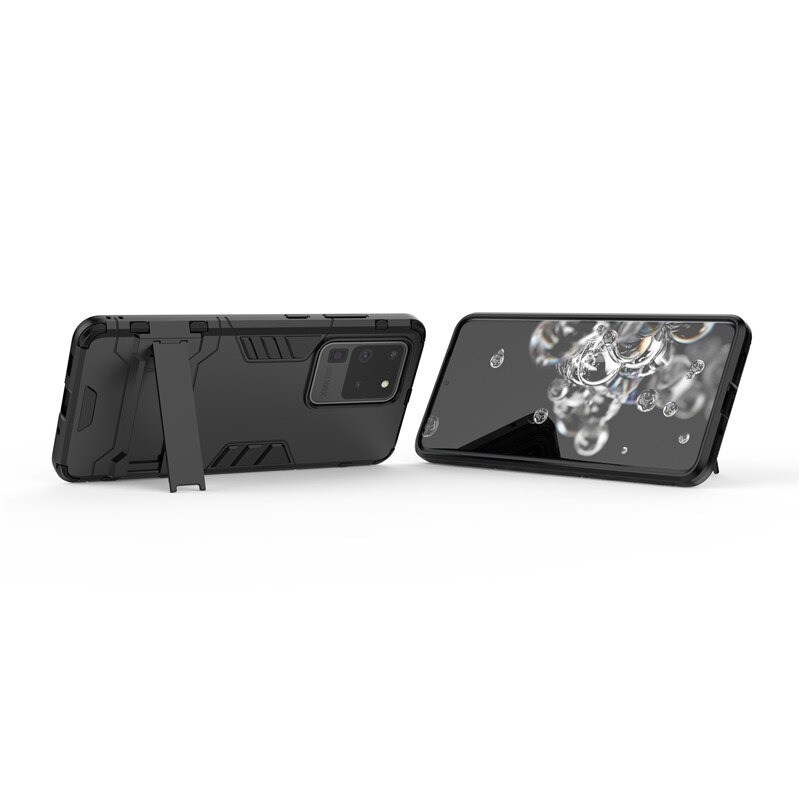 เคส Samsung Galaxy S20 Ultra / S20 Ultra 5G #เคสฝาหลังพลาสติก ไฮบริด TPU + Kickstand