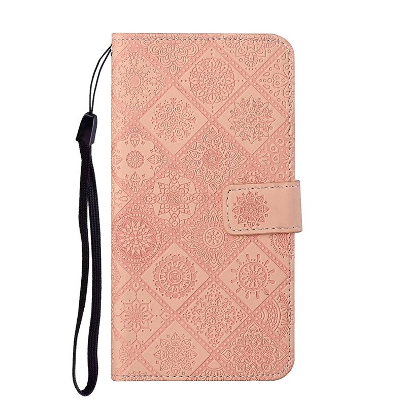 เคส Samsung Galaxy A22 #เคสฝาพับหนัง PU ลายดอกไม้พร้อมสายคล้องมือ Imprinted Flower Wallet Leather Magnet Clasp Case with Strap
