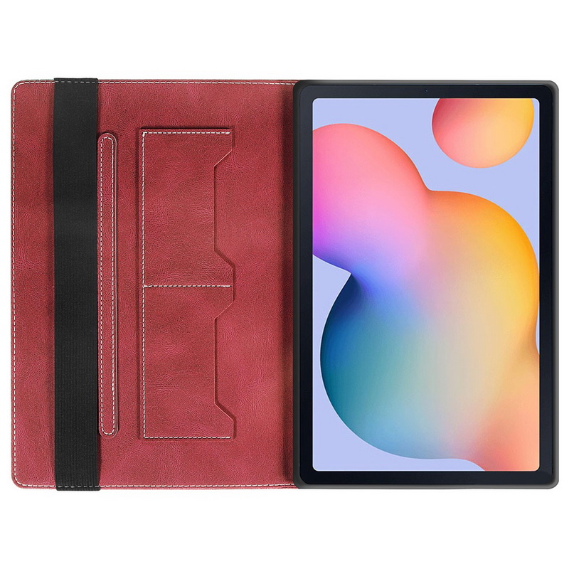 เคส Samsung Galaxy Tab S6 Lite 10.4 SM-P610 P615 P617 #เคสแบบฝาพับหนัง PU มีช่องใส่บัตรสีทูโทน
