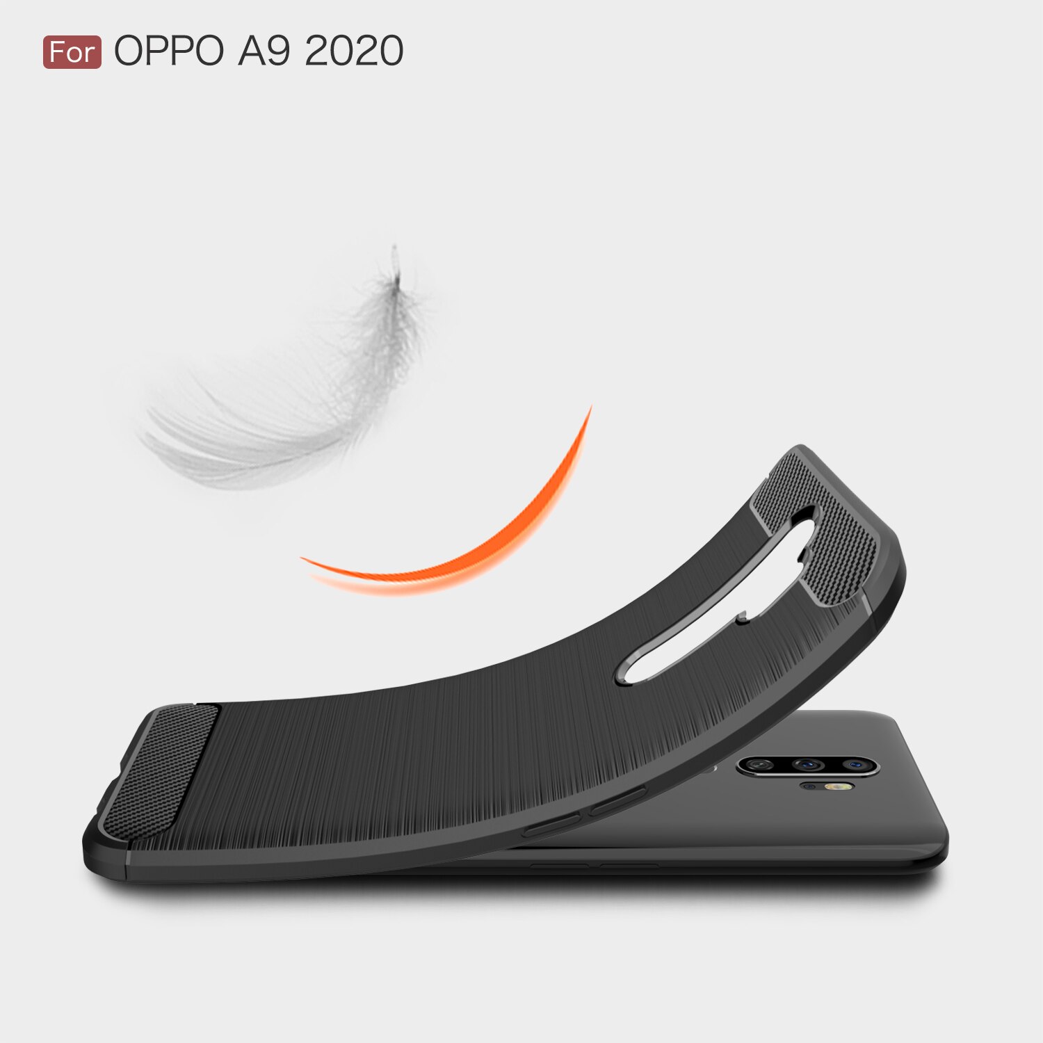 เคส OPPO A9 (2020)/ A5 (2020) #เคสคาร์บอนไฟเบอร์ ผิวขัดแปรง Brushered TPU Back Case