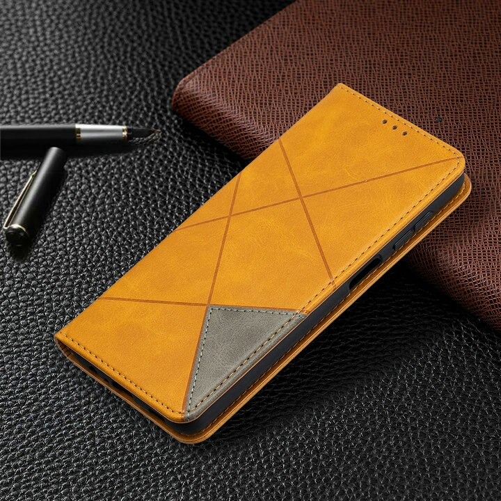 Case OPPO A9 (2020) / A5 (2020) #เคสฝาพับหนัง PU มีช่องเสียบ ID บัตรอื่นๆในตัว Geometric Pattern Leather Card Holder Protective