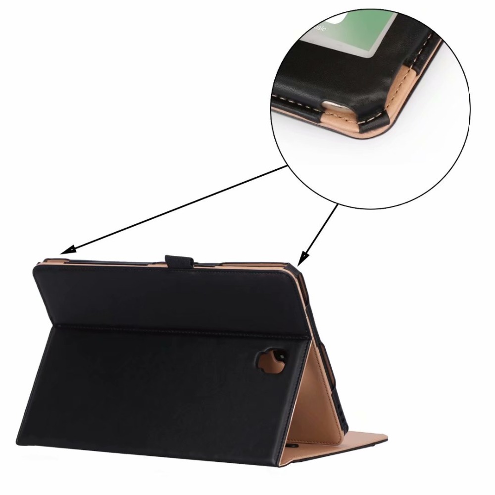 Case Samsung Galaxy Tab S4 10.5 T830 T835 #เคสฝาพับหนัง PU มีแถบยืดหยุ่นสวมนิ้ว Auto Wake/Sleep PU Leather Stand Tablet Case