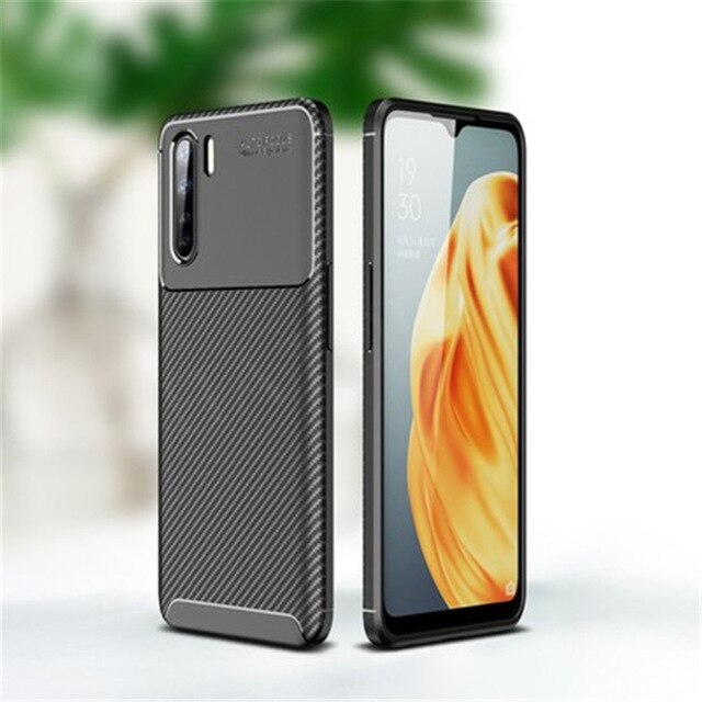 เคส OPPO A91 #เคสฝาหลังนิ่ม Carbon Fiber Drop Resistant TPU