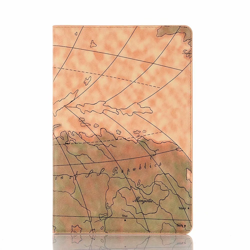 เคส Samsung Galaxy Tab S7 11นิ้ว T870 T875 #เคสฝาพับหนัง PU พิมพ์รูปแบบแผนที่ Map Pattern Stand Wallet Leather