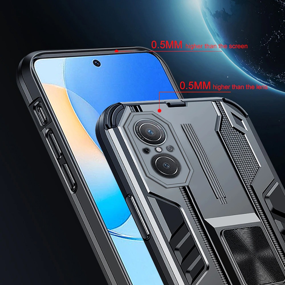 เคส Huawei Nova 9 SE #เคสฝาหลังพลาสติก ไฮบริด TPU + Kickstand Case Armor Stlye TPU Soft Rubber