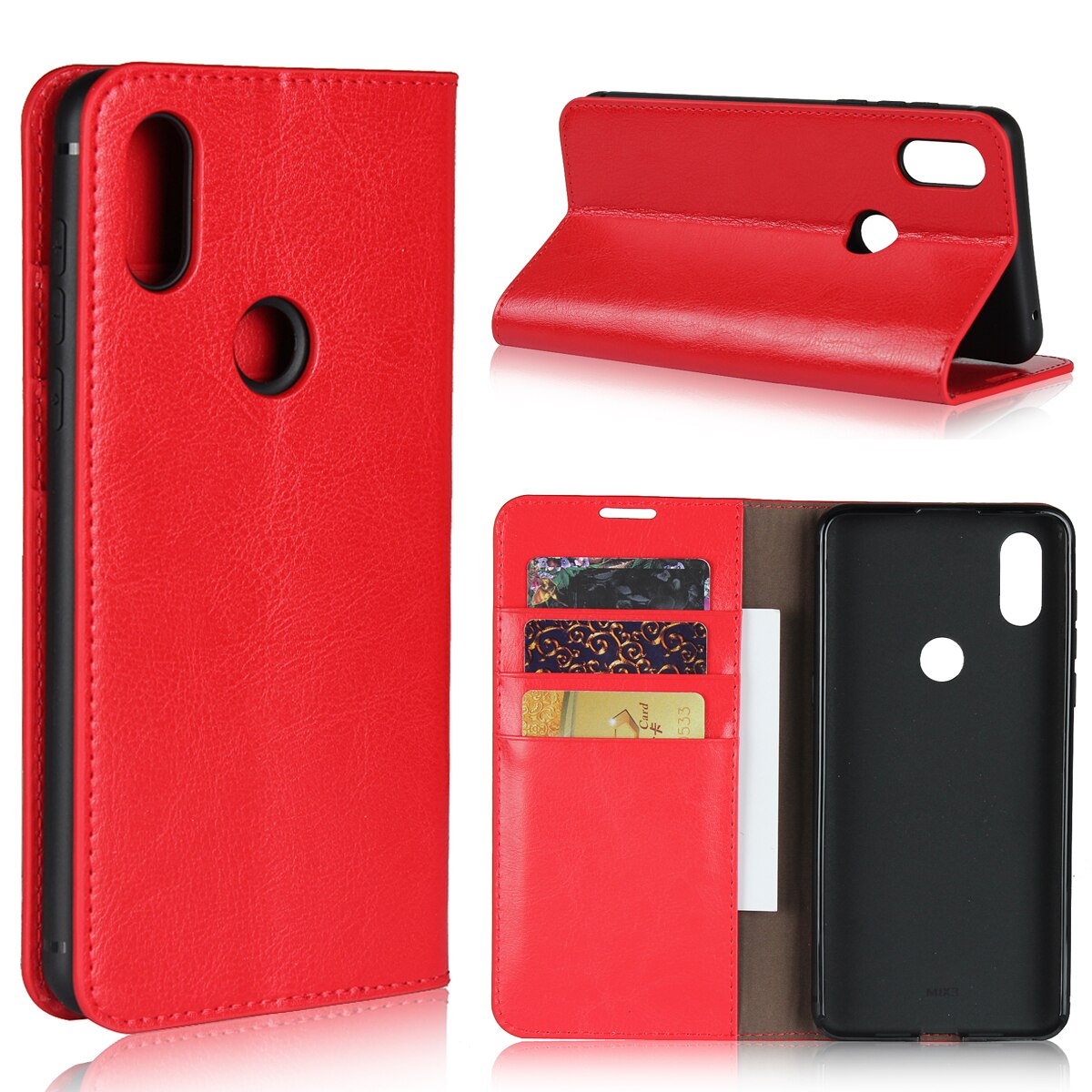 Case Xiaomi Mi Max 3 #เคสฝาพับหนังแท้แบบกระเป๋าสตางค์คุณภาพดี Crazy Horse Genuine Leather Cover
