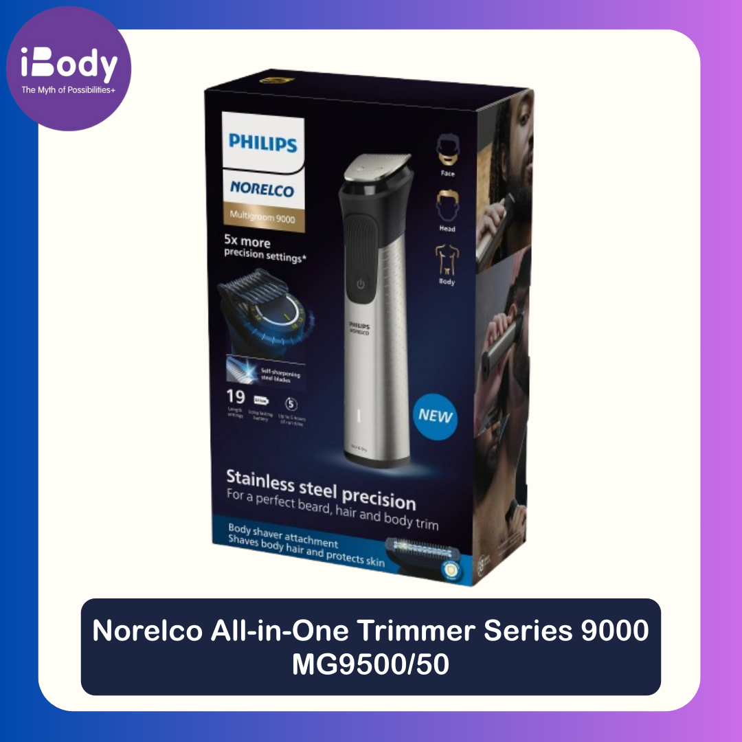 (Philips®) Norelco All-in-One Trimmer Series 9000 MG9500/50 เครื่องโกนขนไฟฟ้า สำหรับใบหน้า ศีรษะและร่างกาย