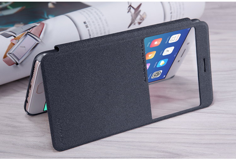 Case Oppo R9s Plus #เคสฝาพับ NILLKIN รุ่น Sparkle Window ใช้งานได้สะดวก