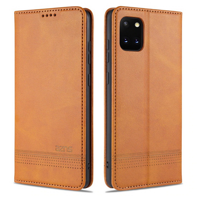 เคส Samsung Galaxy Note 10 Lite #เคสฝาพับ AZNS สไตล์ Retro หนัง PU มีช่องเสียบการ์ด