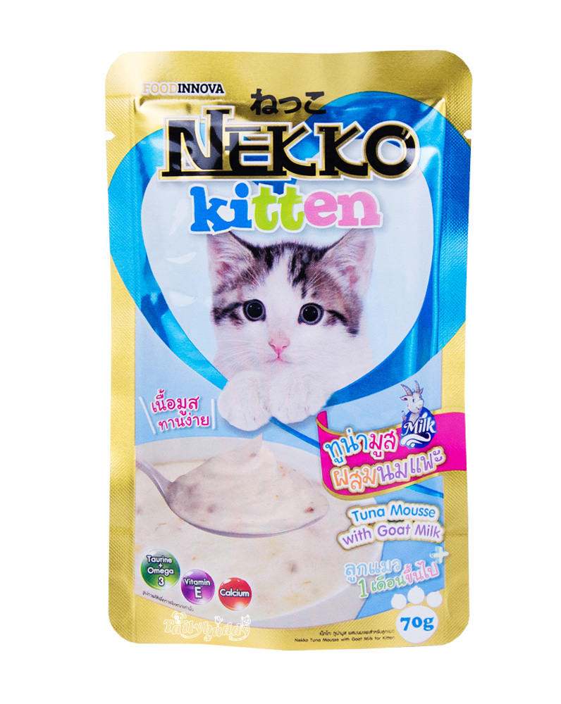 Nekko(เนกโกะ) เปียกซองลูกแมว รสทูน่ามูสนมแพะ