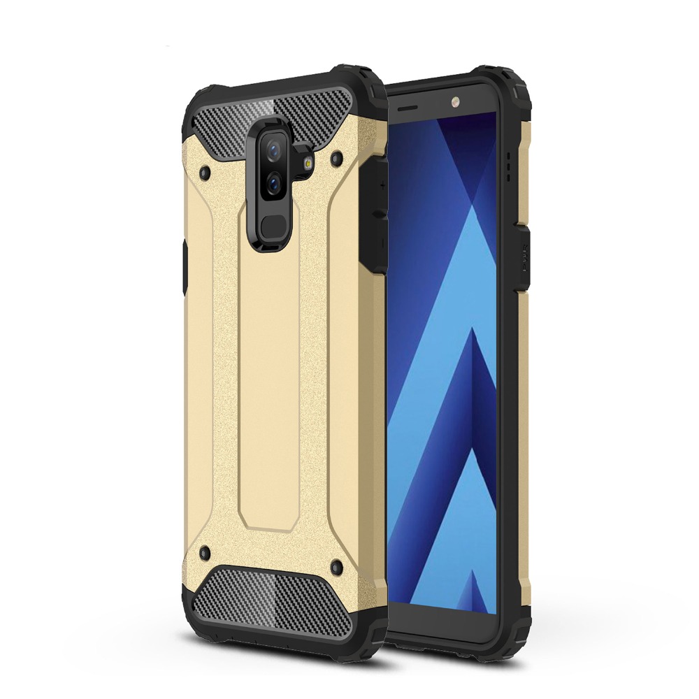Case Samsung Galaxy A6+ (2018) #เคสฝาหลังเกราะป้องกัน ไฮบริด พลาสติก+TPU สีสันสวยงาม