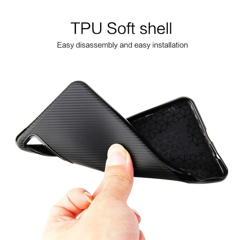 Case Samsung Galaxy A7 (2018) #เคสฝาหลัง TPU นิ่มแบบคาร์บอนไฟเบอร์ Soft Skin Case