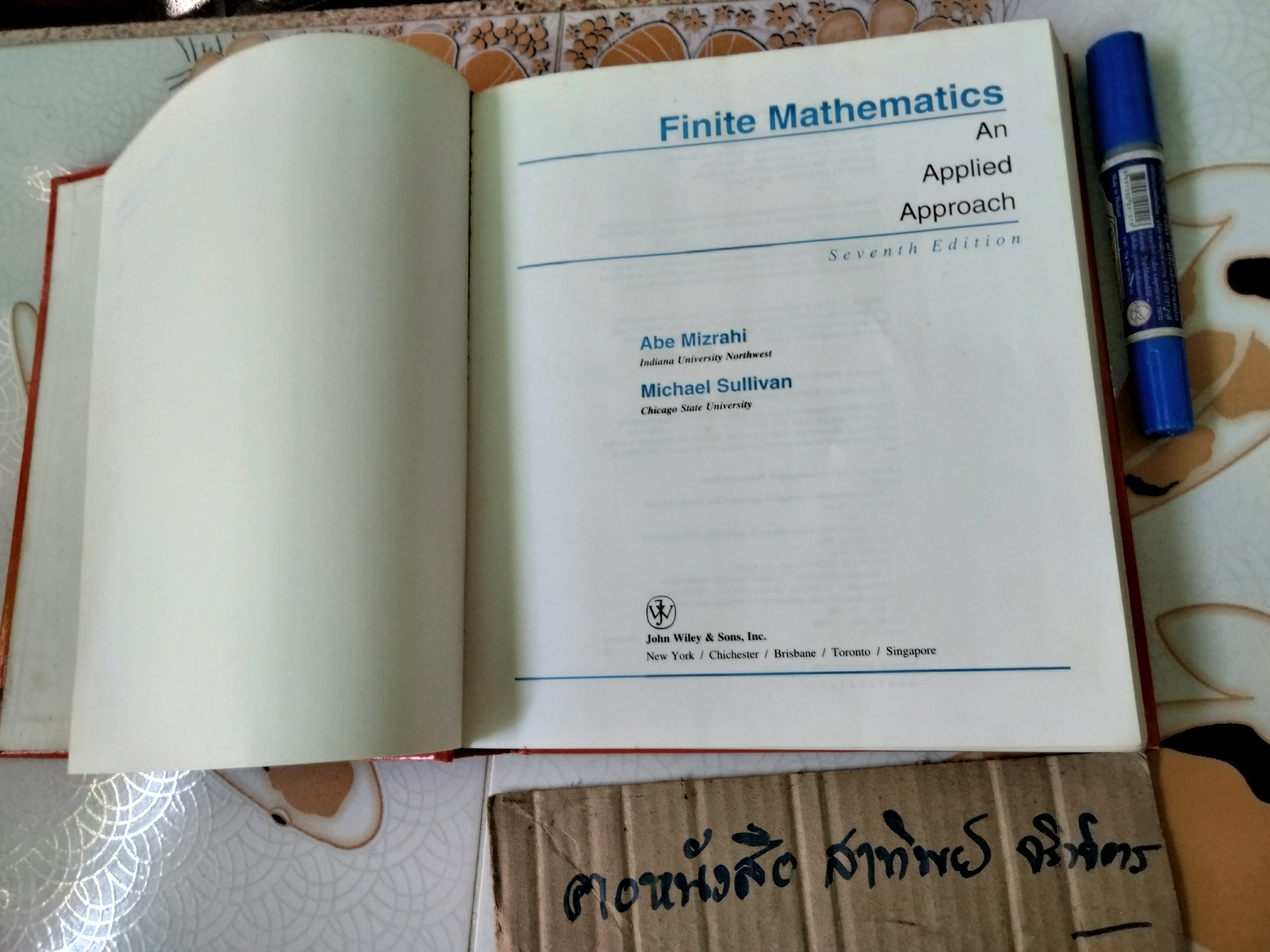 Finite Mathematics An Applied Approach, MIZRAHI & SULLIVAN 7 th Edition