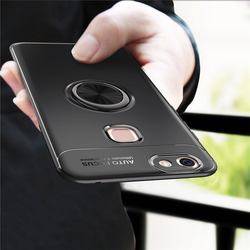 Case Vivo V7 Plus #เคสฝาหลัง TPU Finger Ring Kickstand (แผ่นโลหะแบบ Built-in)
