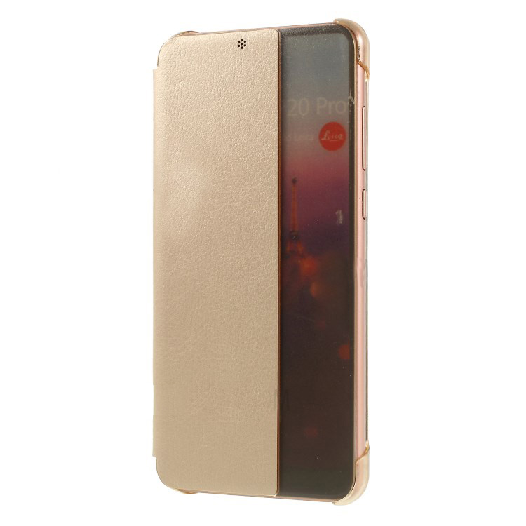 Case Huawei P20 Pro #เคสฝาพับมีช่องวิวด้านข้าง Auto Wake up / Sleep Litchi เปลือกหุ้มหนัง PU ผิวลิ้นจี่สวยงามทันสมัย