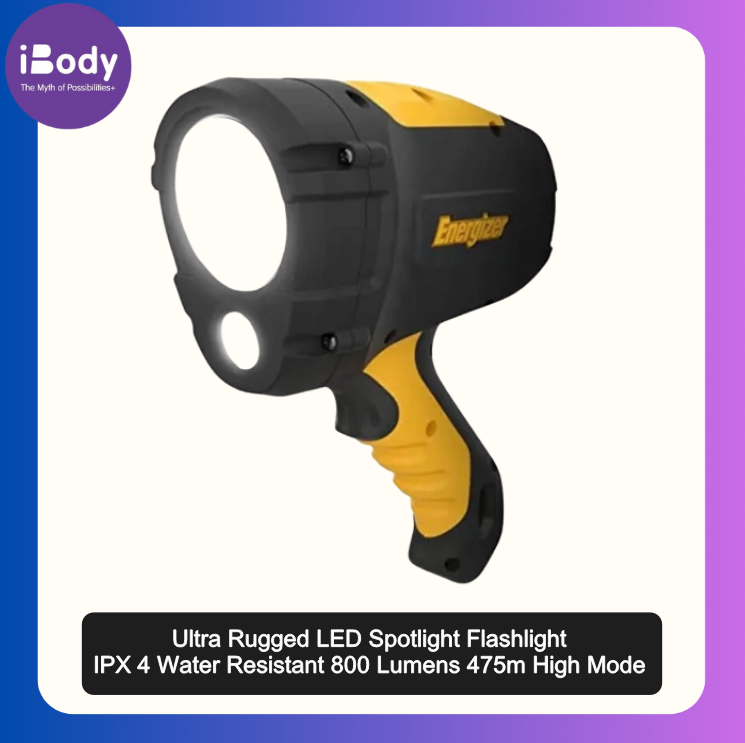 (Energizer) Ultra Rugged LED Spotlight Flashlight IPX 4 Water Resistant 800 Lumens 475m in High Mode ไฟฉาย สปอตไลท์ กัน