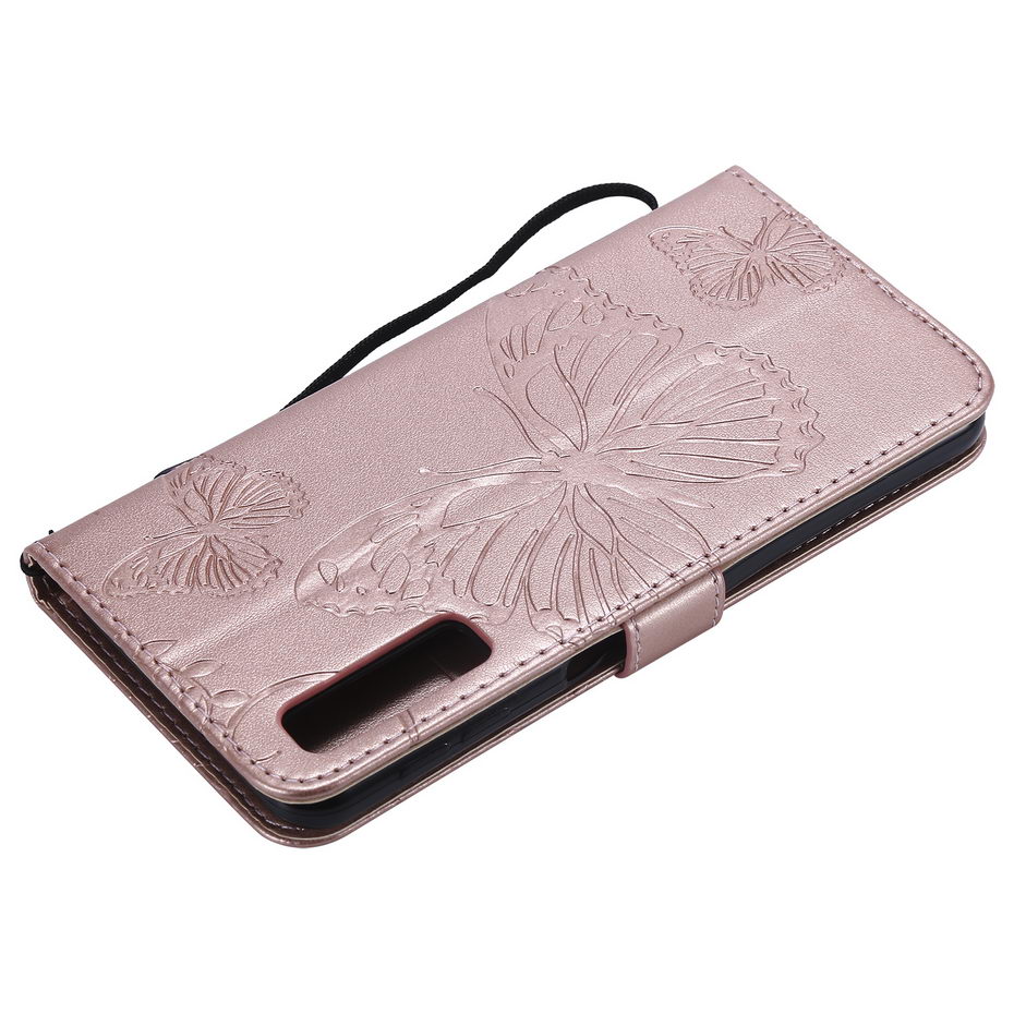 Case Samsung Galaxy A7 (2018) A750 #เคสฝาพับหนัง PU Imprint Butterflies Pattern ลายน่ารักๆ